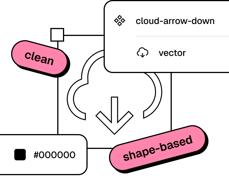 Clean shape-based vector icon in Figma plugin – no cleanup needed before export, just drop and go
