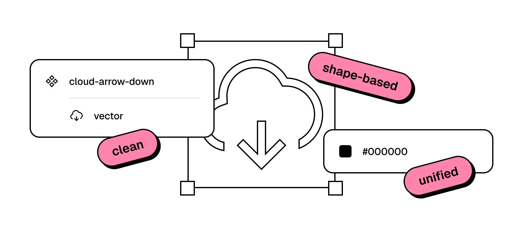 Clean shape-based vector icon in Figma plugin – no cleanup needed before export, just drop and go
